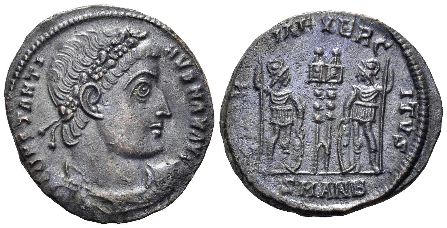 Constantine I 'the Great'. 307-337 AD. AE Follis (2.33g, 18mm). Antioch mint. Struck 330-3 AD. RIC 85