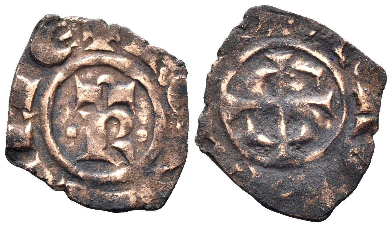 Italy, Sicily (Regno). House of Hohenstaufen. Manfred. 1258-1266. AE Denaro (0.64g, 16mm). Messina mint. Spahr 199