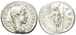Severus Alexander. 222–235 AD. AR Denarius (2.70g, 19mm). Rome mint. Struck 223 AD. RIC 27