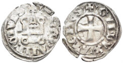 Crusaders, Duchy of Athens. Gui II de La Roche. 1287-1308. Billon Denier Tournois (0.82g, 19mm). Thebes mint. Metcalf, Crusades 1032-7