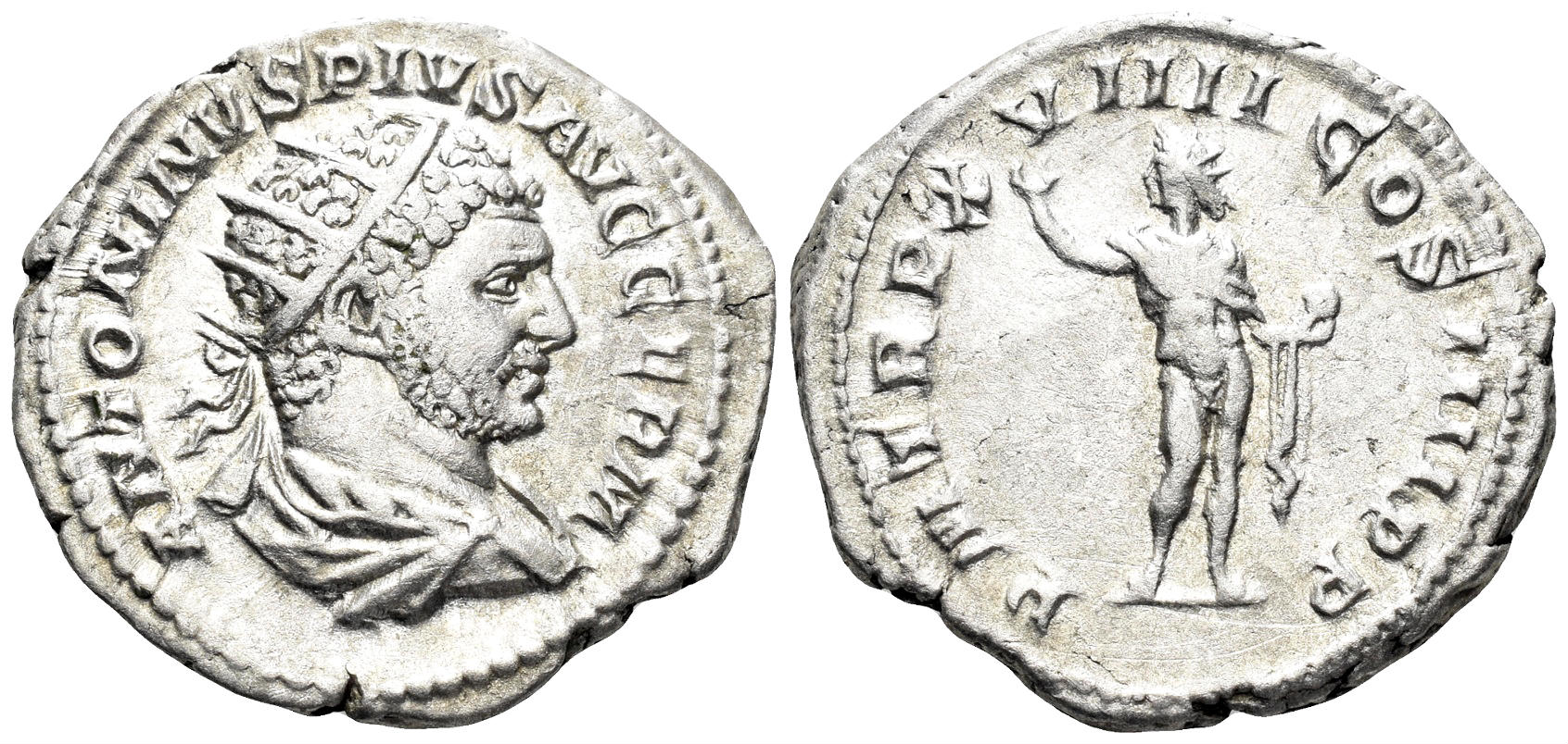 Caracalla. 198-217 AD. AR Antoninianus (4.00g, 23.5mm). Rome mint. Struck 216 AD. RIC 281a