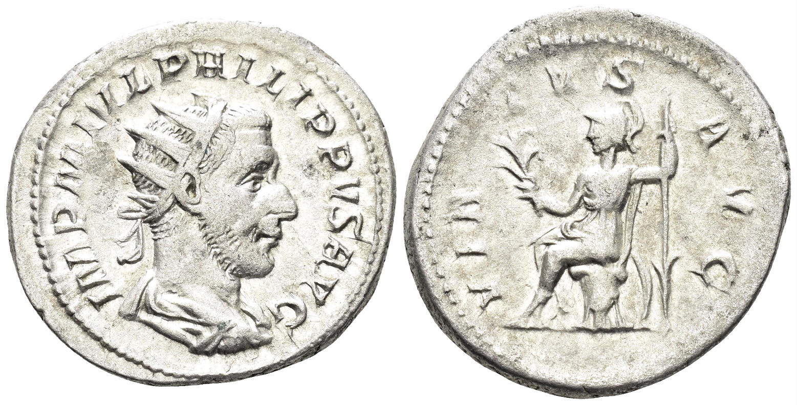 Philip I Arabs. 244-249 AD. AR Antoninianus (4.93g, 22.5mm). Rome mint. Struck 244 AD. RIC 53