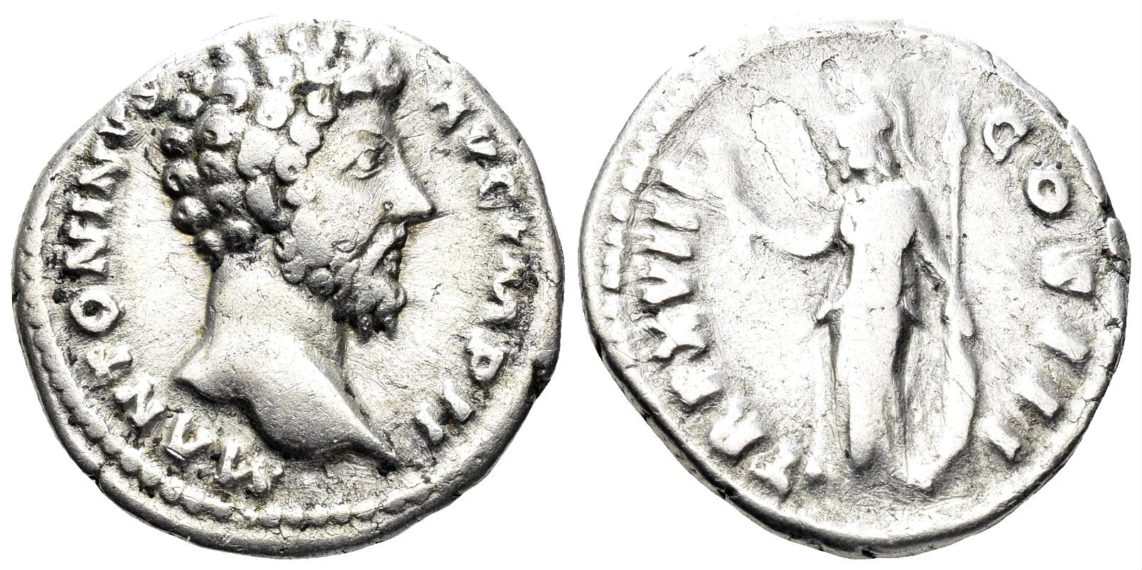 Marcus Aurelius. 161-180 AD. AR Denarius (3.25g, 18mm). Rome mint. Struck 162-4 AD. RIC 102