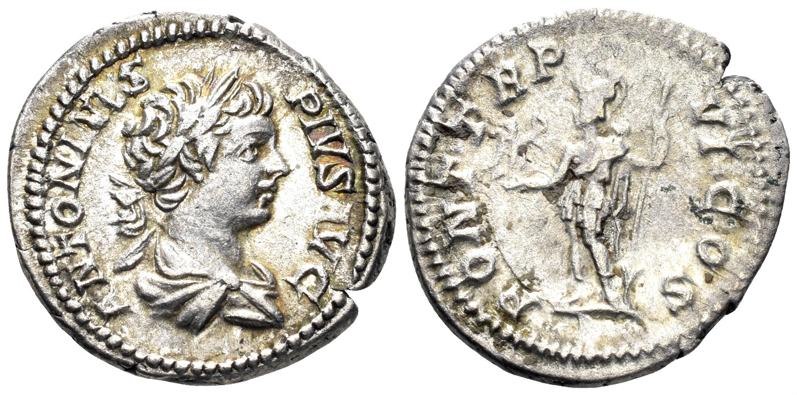 Caracalla. 198-217 AD. AR Denarius (3.00g, 19mm). Rome mint. Struck 203 AD. RIC 69