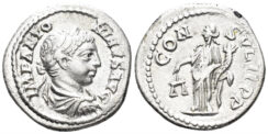 Elagabalus. 218-222 AD. AR Denarius (3.38g, 18mm). Antioch mint. Struck 219/20 AD. RIC 168
