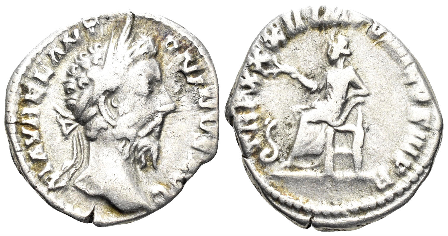 Marcus Aurelius. 161-180 AD. AR Denarius (2.89g, 18mm). Rome mint. Struck 177-80 AD. RIC 399