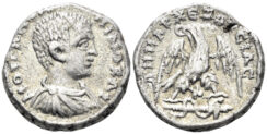 Judaea, Caesarea Maritima. Diadumenian, Caesar. 217-218 AD. AR Tetradrachm (15.13g, 24mm). Prieur 1680