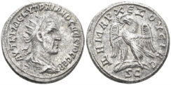Seleucis and Pieria, Antioch. Trajan Decius. 249-251 AD. AR Tetradrachm (10.89g, 26mm). Struck 249/50 AD. Prieur 602