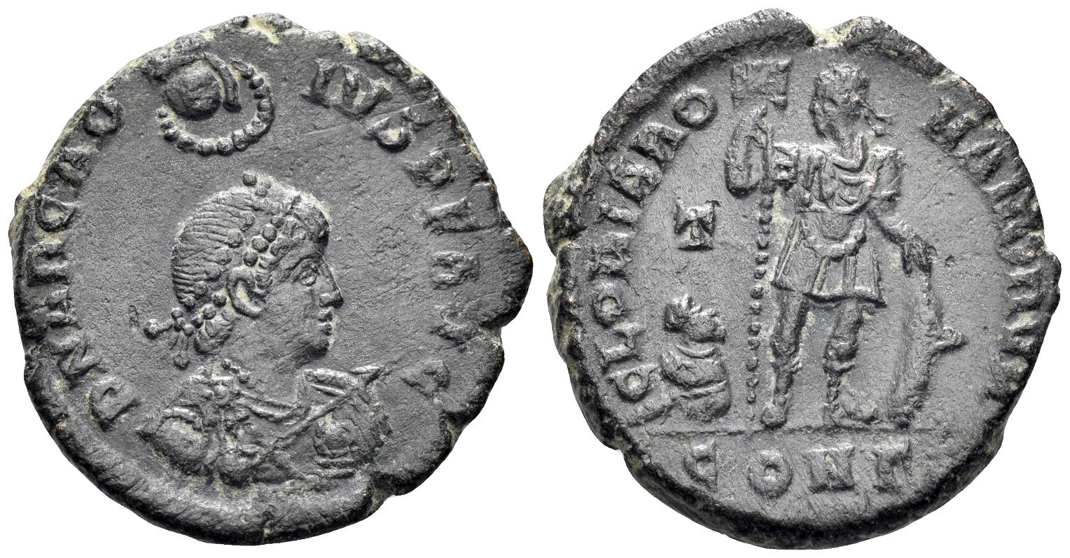 Arcadius. 383-408 AD. AE4 (5.74g, 23mm). Constantinople mint. Struck 383-92 AD. LRBC 2166