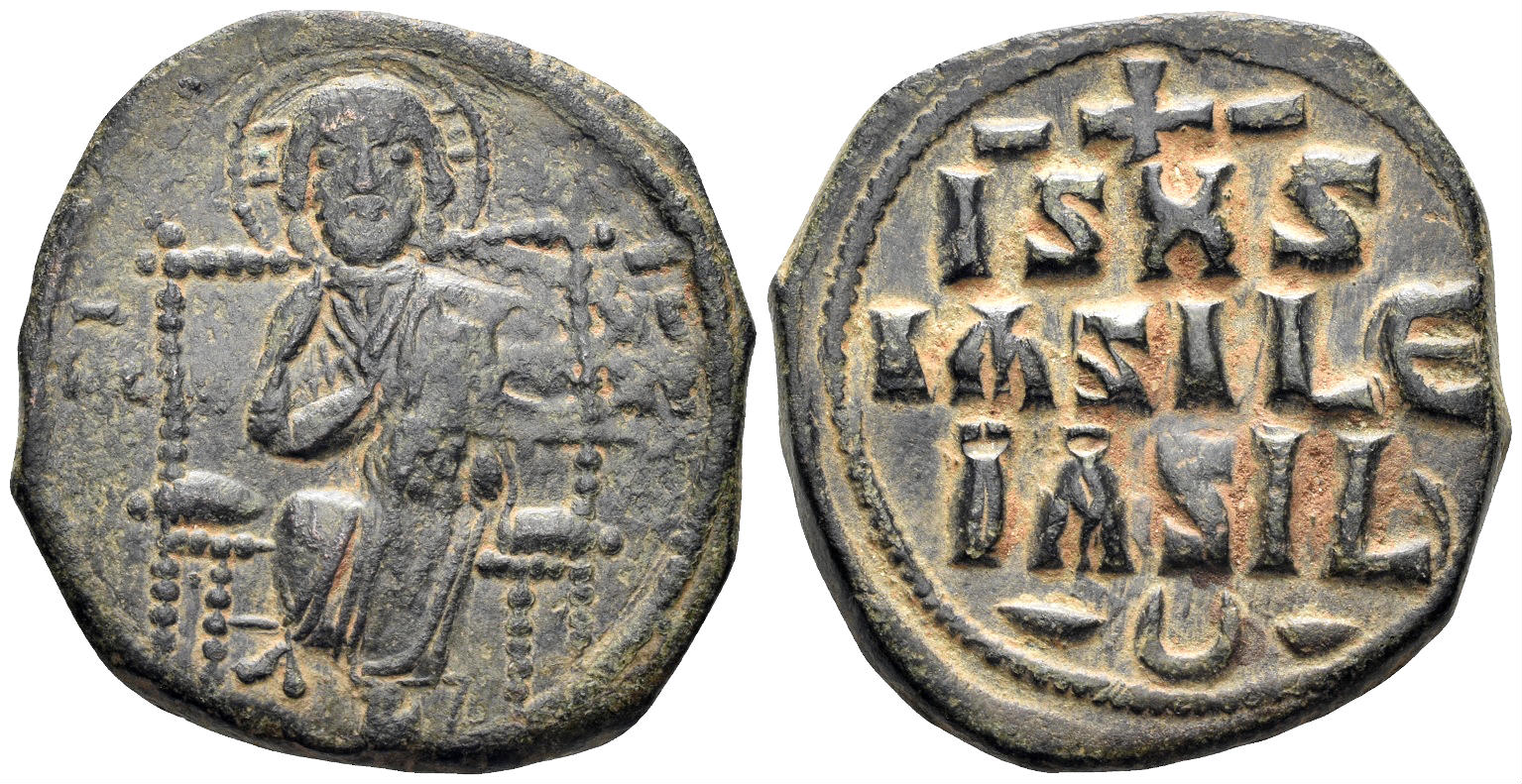 Time of Constantine IX Monomachus. 1042-1055. AE Anonymous Follis (10.78g, 29mm). Constantinople mint. SB 1836