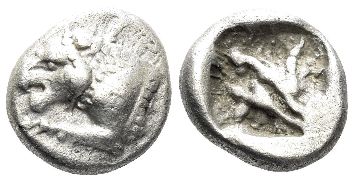 Karia, Uncertain. Late 6th-early 5th centuries BC. AR Obol (1.14g, 10mm). CNG 90, lot 618