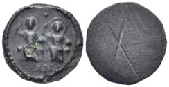 Anonymous. Circa 5th century. AE Exagium Coin Weight (?)(1.38g, 14mm). Cf. Elec. Auc. 542, lot  456