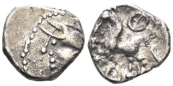 Celtic Central Gaul. Aedui. AR Quinarius (1.98g, 13mm). Circa 80-50 BC. D&T 3189