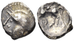 Celtic Central Gaul. Aedui. AR Quinarius (1.88g, 14mm). Circa 80-50 BC. D&T 3189