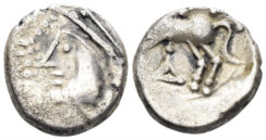 Celtic Central Gaul, Aedui (?). Kaletedou. Circa 80-50 BC. AR Quinarius (1.89g, 12mm). BMC 319