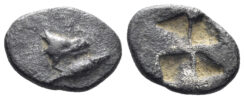 Mysia, Kyzikos. Circa 530-500 BC. AR Hemiobol (0.46g, 10mm). SNG von Aulock 7324