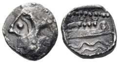 Phoenicia, Arados. Uncertain king. Circa 380-351/0 BC. AR Obol (0.80g, 9mm). Betlyon 13