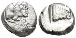 Karia, Uncertain mint (Mint D). Circa 450-400 BC. AR Drachm (2.30g, 11mm). Milesian standard. Unpublished
