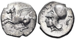 Akarnania, Leukas. Circa 375-350 BC. AR Stater (8.21g, 22mm). Calciati 63/1