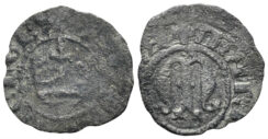 Italy, Sicilia (Regno). Maria and Martino. 1396-1402. Billon Denaro (0.38g, 14mm). Messina mint. Spahr 7