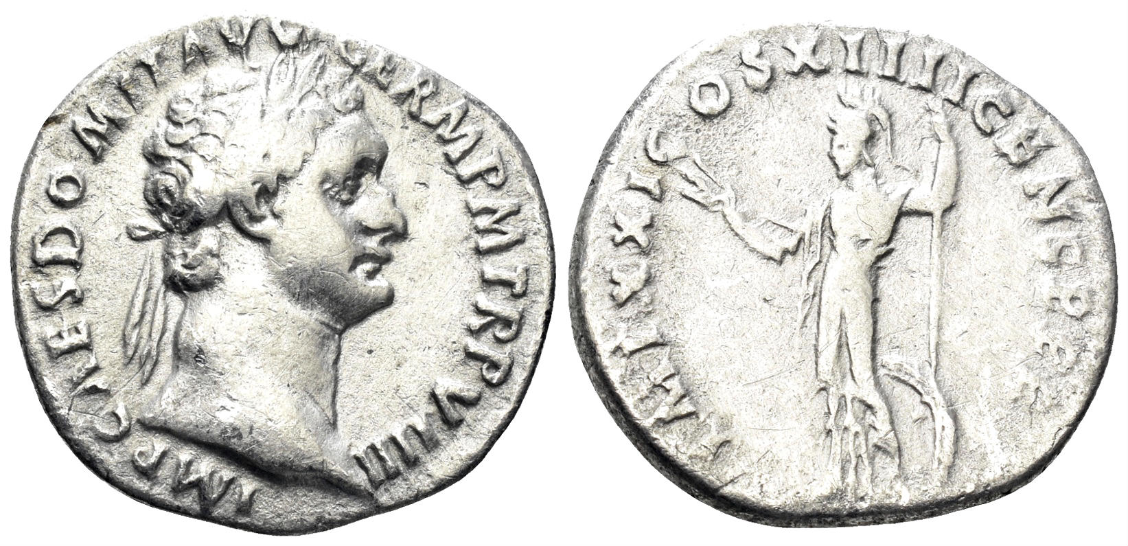 Domitian. 81-96 AD. AR Denarius (2.99g, 19mm). Rome mint. Struck 90 AD. RIC 145