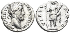 Antoninus Pius. 138-161 AD. AR Denarius (3.25g, 18mm). Rome mint. Struck 140-3 AD. RIC 102d
