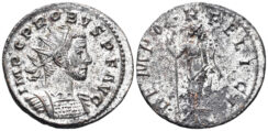 Probus. 276-282 AD. AE Silvered Antoninianus (3.16g, 22mm). Lugdunum mint. Struck 277 AD. RIC 104