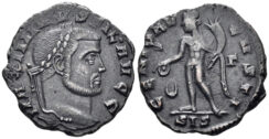 Maximinus II, as Filius Augustorum. 309-310 AD. AE Follis (6.37g, 25.5mm). Siscia mint. Struck 309/10 AD. RIC 200a
