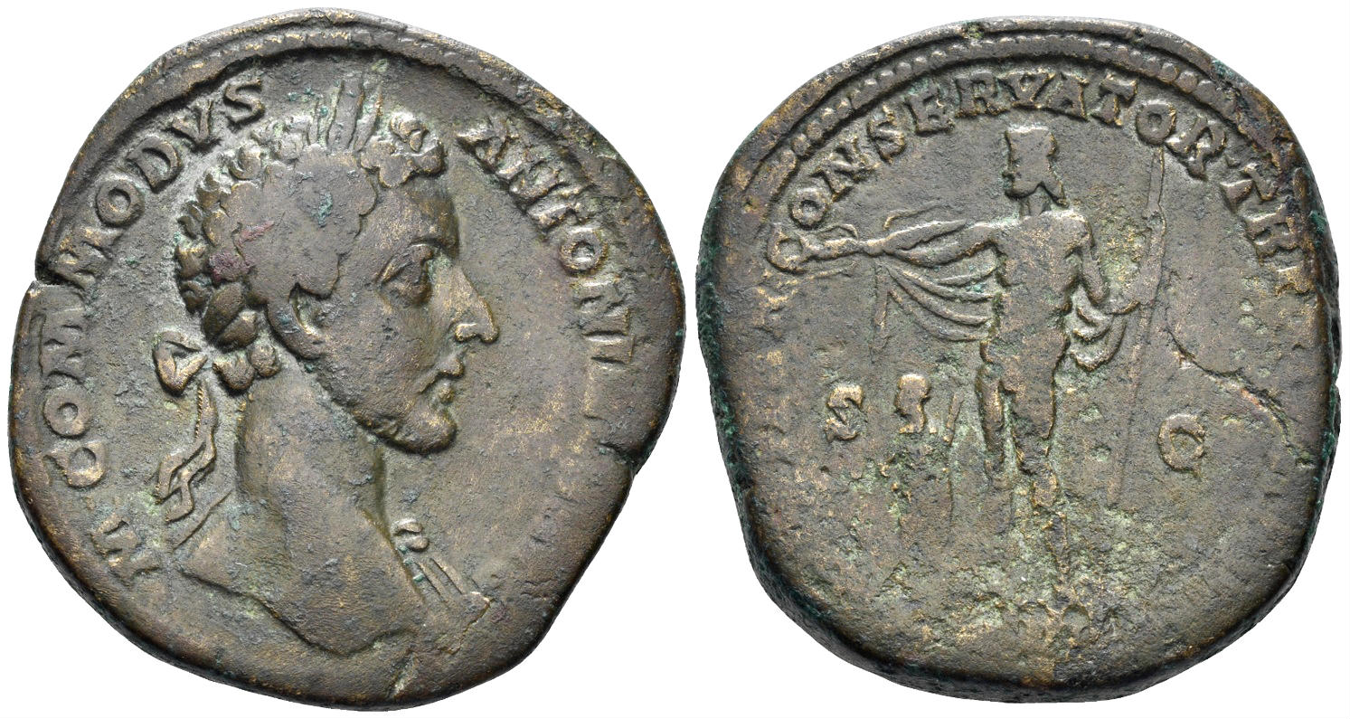 Commodus. 177-192 AD. AE Sestertius (23.24g, 33mm). Rome mint. Struck 181 AD. RIC 308c