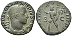 Severus Alexander. 222-235 AD. AE Sestertius (19.79g, 27mm). Rome mint. Struck 232 AD. RIC 525