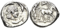Sicily, Syracuse. Deinomenid Tyranny. 485-466 C. AR Tetradrachm (17.01g, 25mm). Gelon I. Circa 480-475 BC. Boehringer 140 (V62/R97)
