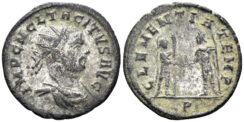 Tacitus. 275-276 AD. AE Silvered Antoninianus (3.22g, 22mm). Cyzicus mint. Struck 276 AD. RIC V online 4019
