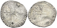 France, Royal. Charles VIII l’Affable. 1483-1498. AR Karolus (1.46g, 23mm). Saint-Lô mint. Duplessy 593