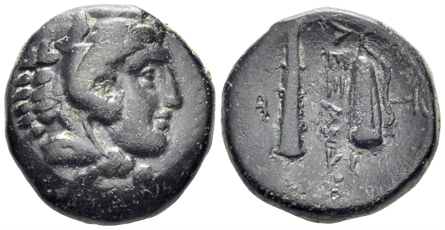 Macedonian Kingdom. Philip III Arrhidaios. 323-317 BC. AE Unit (6.47g, 18mm). In the name and types of Alexander III. Tarsos mint. Price 3063
