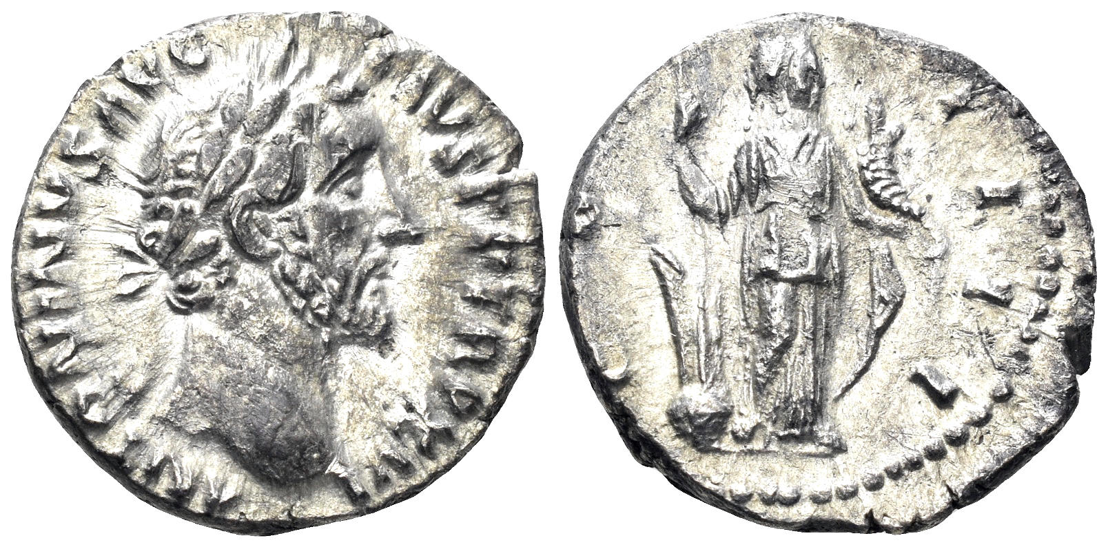 Antoninus Pius. 138-161 AD. AR Denarius (2.87g, 17mm). Rome mint. Struck 151/2 AD. RIC 205