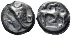 Celtic Northeast Gaul. Leuci. Circa 100-50 BC. Cast Potin (3.79g, 18mm). ‘au profil casqué’ type. D&T 229