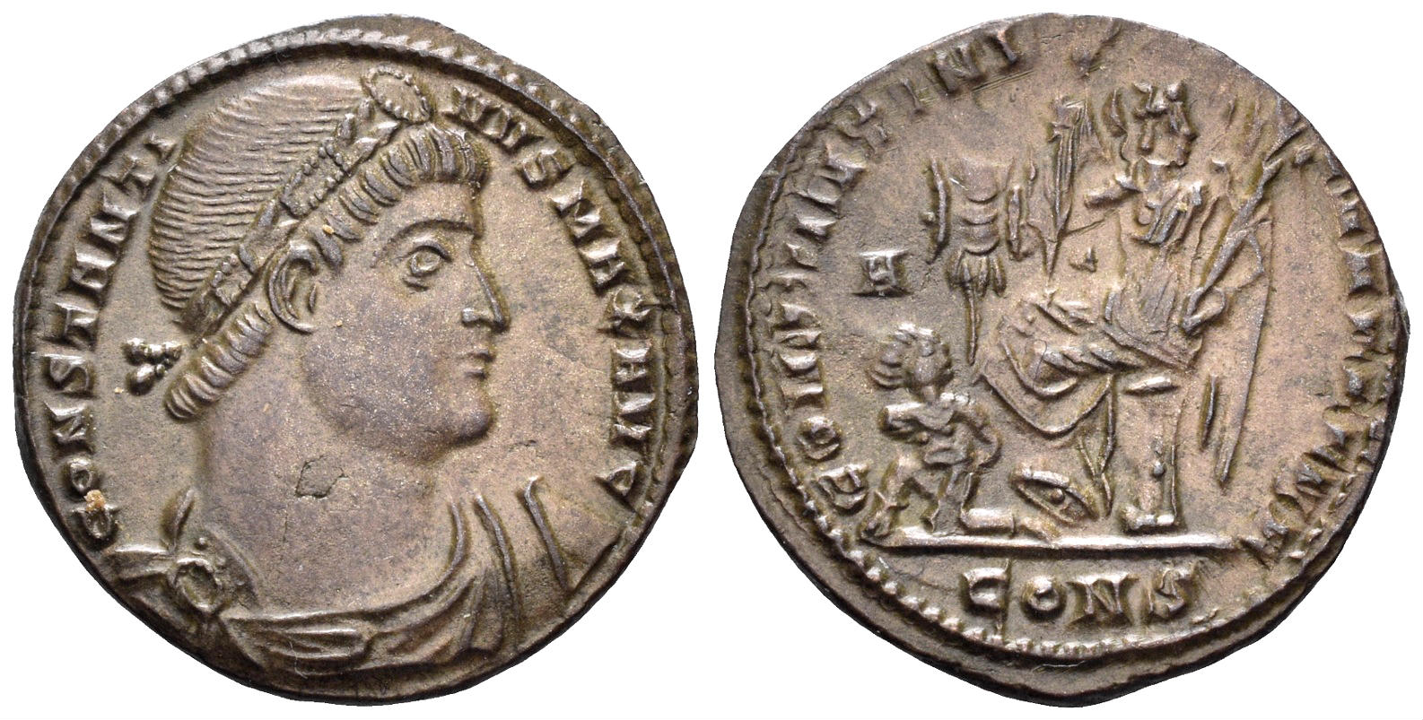 Constantine I 'the Great'. 307-337 AD. AE Follis (2.27g, 20mm). Constantinople mint. Struck circa 328/9 AD. RIC 38