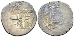 Illyria, Dyrrhachion. Circa 229-100 BC. AR Drachm (3.44g, 19mm). Philostratos and Kleitorios, magistrates. BMC 90