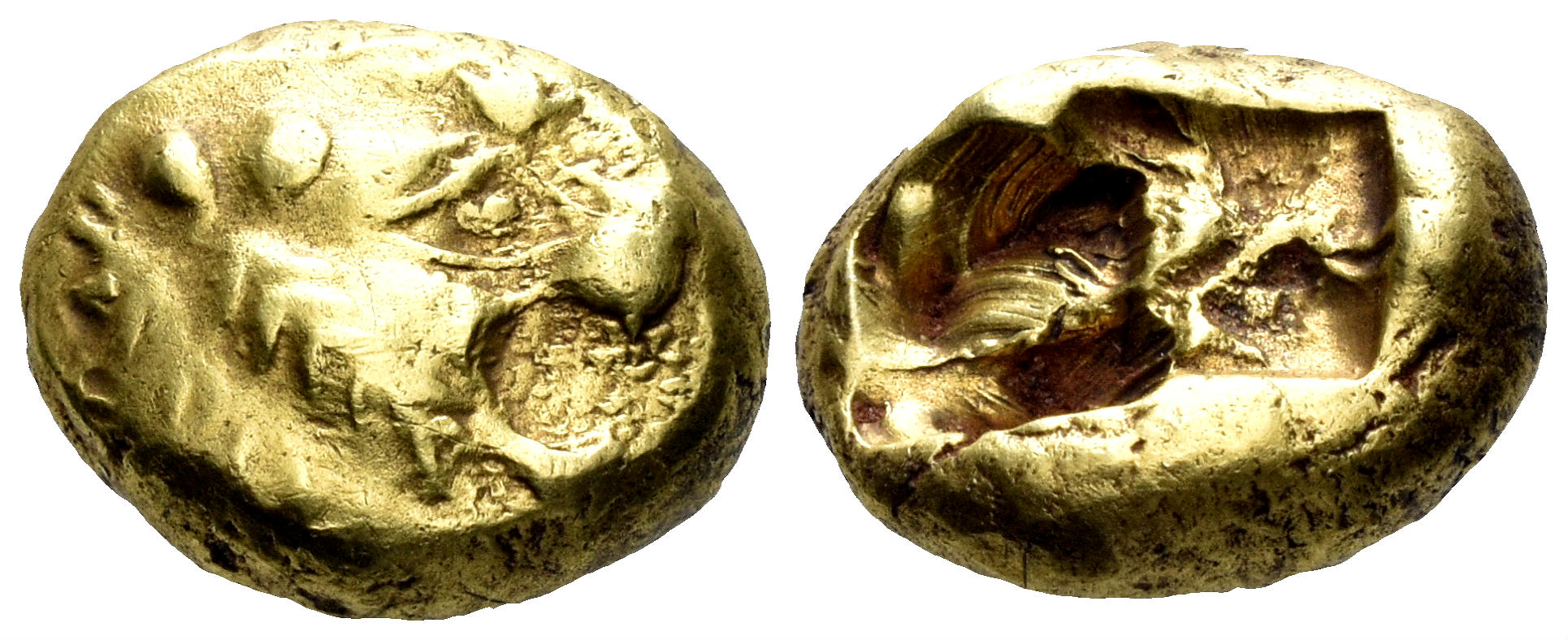 Lydian Kingdom. Time of Ardys to Alyattes. Circa 630s-564/53 BC. Electrum Trite (4.76g, 12.5mm). SNG Ashmolean 748