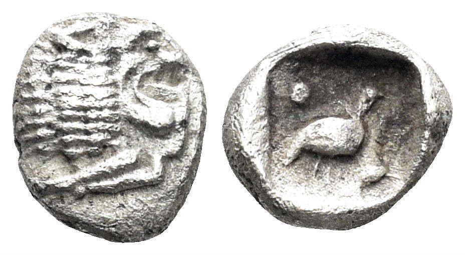 Ionia, Miletos. 420-390 BC. AR Tetartemorion (0.27g, 7mm). SNG Kayan 944
