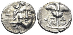Karia, Mylasa. Pseudo-Rhodian type. Early-mid 2nd century BC. AR Drachm (2.29g, 15mm). Ashton, NC 152 (1992), 224-233