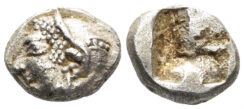Ionia, Phokaia. Circa 521-478 BC. AR Diobol (1.33g, 10mm). SNG Kayhan 522