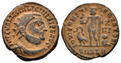 Licinius I. 308-324 AD. AE Follis (3.76 gm, 19mm). Alexandria mint. Struck 317-20 AD. RIC 28