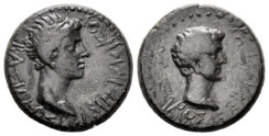 Bosporos Kingdom. Rhoemetalces, with Augustus. Circa 11 BC-12 AD. AE 18mm (4.31 gm). RPC I 1718