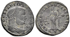 Constantius I Chlorus, as Caesar. 293 – 305 AD. AE Follis (9.58 gm, 28mm). Rome mint. Struck 302/3 AD. RIC 106a