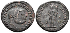 Maximianus, first reign. 286-305 AD. AE Follis (10.34 gm, 26mm). Antioch mint. Struck 300/1 AD. RIC 54b