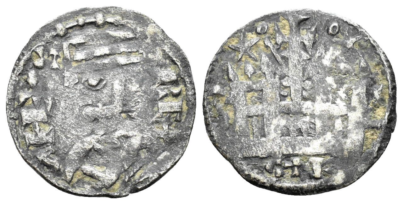 Spain. Castile & León. Alfonso VIII el Noble (the Noble). King of Castile. 1158-1214. BI Dinero (1.07 gm, 18mm). Toledo(?) mint. Struck after 1166. ME 1070