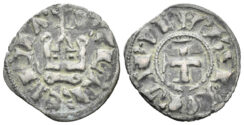Crusaders, Principality of Achaea. Philip of Taranto. 1294-1313. BI Denier Tournois (0.87g, 19mm). Chiarenza mint. Metcalf, Crusades 983