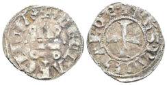 Crusaders, Principality of Achaea. Philippe de Taranto, 1307-1313. BI Denier Tournois (0.82g, 19mm). Glarentza mint. Metcalf, Crusades, 979