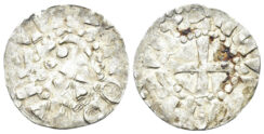 France, Nevers. Anonymous. In the name of Louis IV. 1050-1100. AR Denier (1.06g, 20mm). Duplessy 750-1